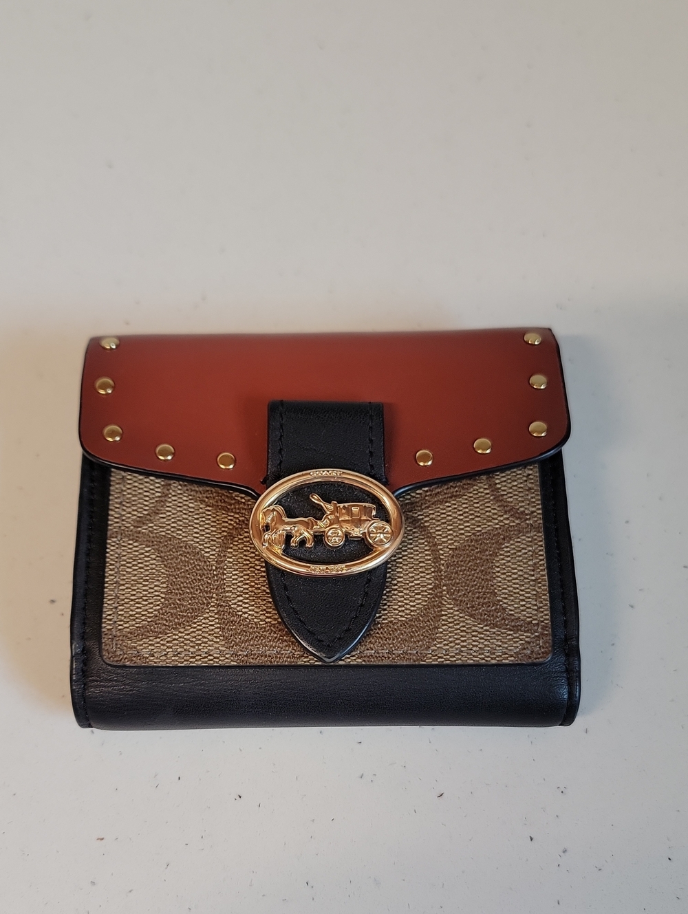 Coach Georgie Small Wallet in Colorblock Signature Canvas